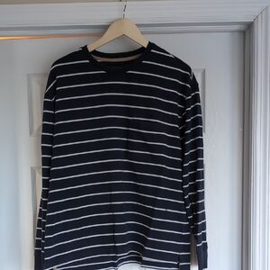 Black and White Striped Men's Shirt